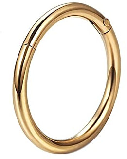 KnSam Piercing Nez, Piercing Oreille, Levre Anneau 1.0x12mm, Piercing au Corps Acier Inoxydable 1PCS Or