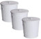 Jinfa 3 Poubelles metal exterieur vintage conteneur poubelle tri if bacs à déchets de jardin | Blanc | Diamètre Ø 42 cm - Hauteur 47,5 cm | Capacité: 62 litres