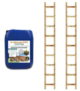 Scala da tetto – AMI ALTEZZA – Scala in legno – Idrorepellente, confezione da 2 (3 metri + 3 metri)