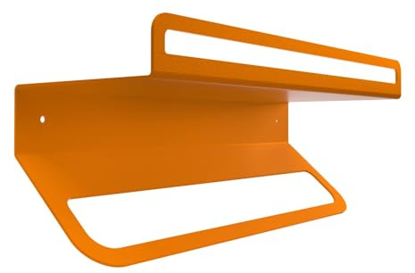FLATE® Towel Rack: Barista Wall Shelf for Cloths, Creamer and Coffee Accessories (Orange)