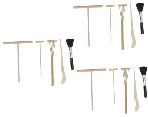 Happyyami 15pcs Professional Zen Garden Tool Set Mini Rake for Microlandschaft Japanese Style Hand Garden Tools