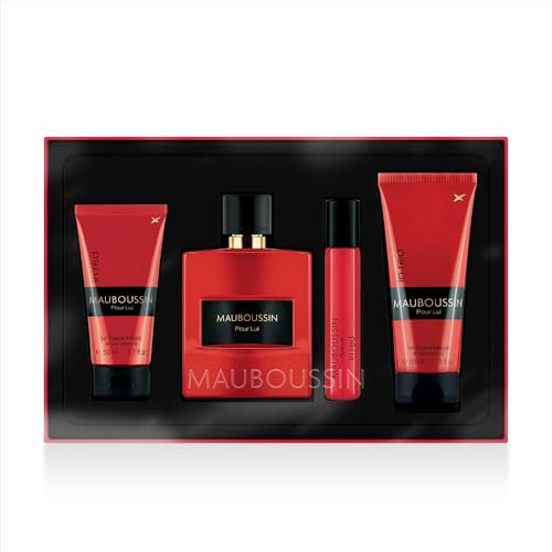 Mauboussin - Prestige 2023 Pour Lui In Red: Eau de Parfum 100 ml, Duschgel 90 ml, Duschgel 50 ml & Travel Spray 20 ml
