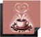 KitchenYeah© Protezione Piano Induzione 59x51 cm Cucina Copri Fornelli Proteggi di Cottura Antiscivolo Tappetino Vintage - Caffè - Cuore - Chicchi di caffè - Retro