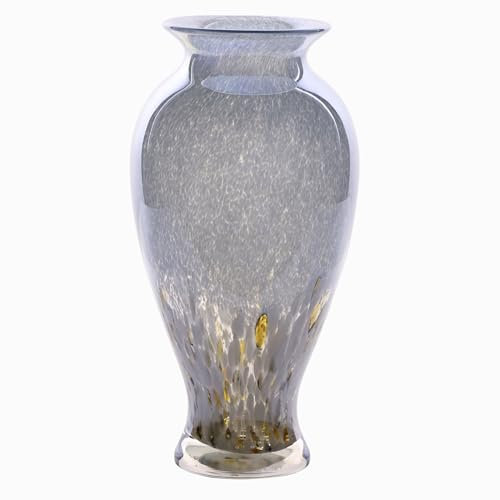 DOVDOV Blue and White Glass Bottle Vase, Modern Art Glass Decor for Home, Holds Water