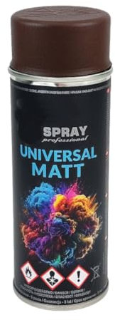 VE-INDUSTRIES Spray de peinture RAL - 400 ml - Peinture colorée pour bois, métal (marron chocolat mat - RAL8017)