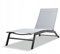 VBChome Garten Liegestuhl 195 x 63 x 34/82 cm Grau Verstellbare Rückenlehne Eingebaute Räder Flexible Textilene-Material Sonnenbank Terrasse Balkon Strand Liege