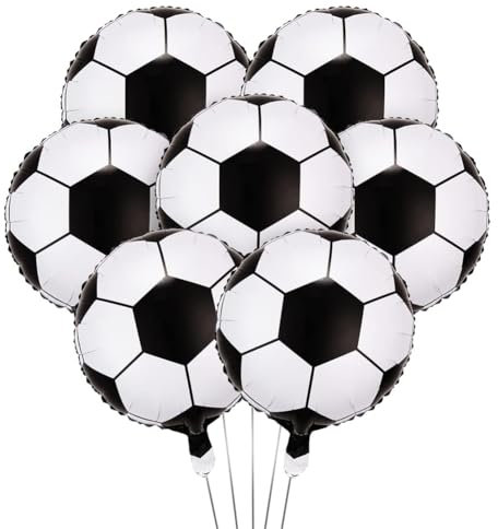 20 Stück Fußballballon Aluminiumfolie,Fußball Ballon Party Dekoration Kinderfußball Dekoration Geburtstag Fußball Ballon Set Fussball Folienballon Partydekoration für Fußball Sportpartys
