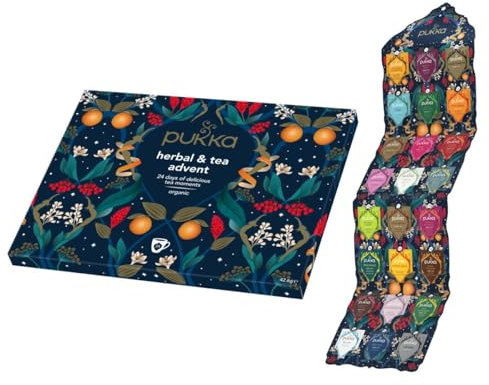 Pukka Tisane Calendario Avvento, Set Regalo Tisane e Infusi, Deliziose Erbe Biologiche, Senza Cioccolato e Lattosio, Per Una Dose Quotidiana Di Benessere e Gusto, Idea Regalo, 24 Bustine