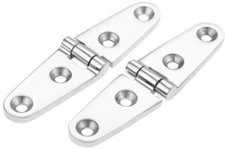 2Pcs Boat Door Hinge,4Inch Stainless Steel Heavy Duty Hinges Silver for Home Marine Boat Yacht Door Window, Locker, Cabinet, Deck, Tool Box