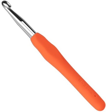Totofy Häkelnadel 9 mm, Ergonomische Häkelnadeln Mit Weichen Griffen, crochet hook für Anfänge und Erfahrene Häkelliebhaber