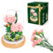 SKIKHN Construction Bouquet Fleurs, 675 PCS Ensemble de Blocs de Fleurs de Bricolage avec Housse de Protection, Kit Construction de Fleurs d'Œillets, Décoration d'intérieur, Cadeau Fête des Mères