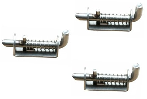 YARNOW 3pcs Stainless Steel Thickened Spring Bolt Latch for Pet Cage Safety Door Lock Easy Installation for Gates and Fences for Secure Enclosures