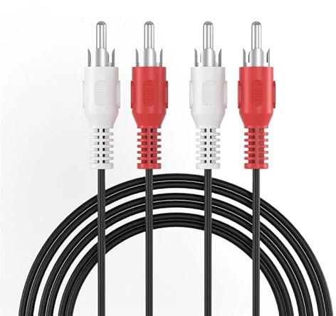 TECHZOCO Cable de audio 2x RCA macho a 2x RCA macho, Cable de audio dual, Cable Extensor rca, Cable audio Estereo macho a macho, Apto para subwoofer, amplificador, Altavoz, 10 Metros