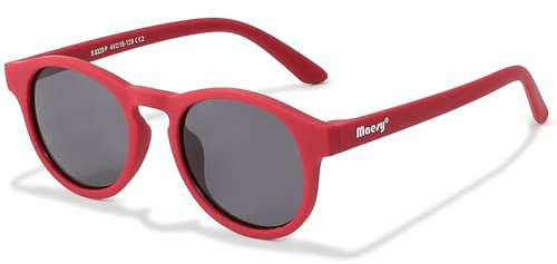 Maesy Kinder Sonnenbrille für 3-6 Jahre - UV400 Polarisierter Schutz - Flexibler und Biegsamer Rahmen - Sichere und Bequeme Kindersonnenbrille - Rot - Faela