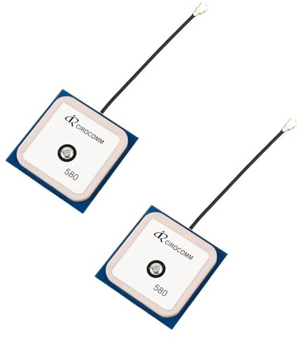 Sparkleiot Antenna GPS attiva, 32 dB, amplificazione elevata, antenna in ceramica IPEX 1575,42 MHz per droni/auto GPS, impermeabile, -40 ℃ ~ + 85 ℃ (set da 2)