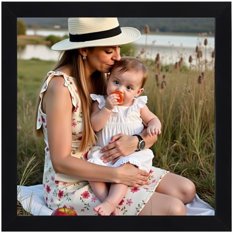 Ditwis Bilderrahmen 15x15 Schwarz, Quadratisch Fotorahmen für Fotos und Bilder, Wand- und Tischaufstellung, Modern Rahmen für Wohn-, Schlaf- und Büroräume