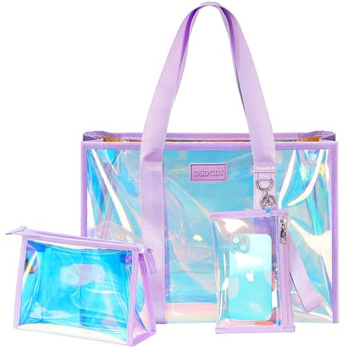 DSDCDJ Große Strandtasche mit Reißverschluss, Regenbogen Strandtasche Wasserdicht mit Handyhülle und Kulturbeutel, Strandtasche Transparente Strandtasche XXL Familie Faltbar Beach Bag Reisetasche