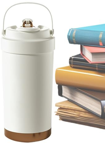Taza Térmica De Café Cerámica,Termo De Café Portátil | Botella De Agua Antifugas 500 ml Con Agarre Ergonómico, Taza Multiusos Para Bebidas Para Camping