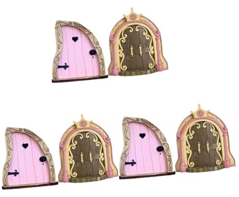 ifundom 3 Series Accesorios De La Casa De Hadas Adorno Puerta Hada De Los Dientes Decoración De Mini Puertas Manualidades con Puertas De Hadas En Miniatura De Madera 2 Piezas X 3