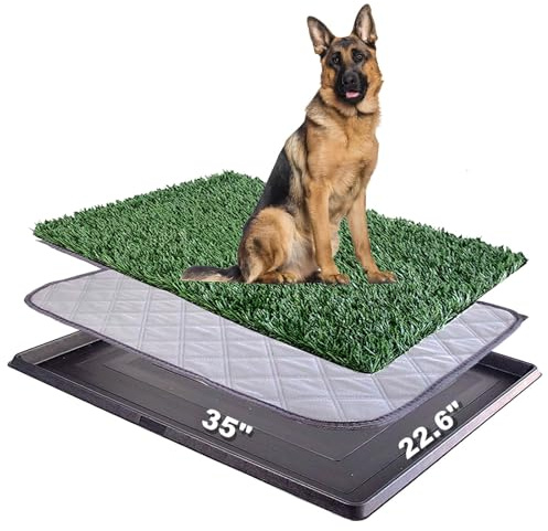 Hundegrasunterlage mit Tablett, 88,9 x 57,4 cm, große Hunde, Rasentöpfchen