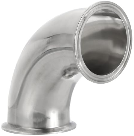 PATIKIL 90 Degree Elbow 3 (76mm) Tube OD, 304 Stainless Steel | Sanitary Pipe Fittings, 3 Tri Sanitary Clamps, 91mm Ferrule Flange OD, for Dairy Beverage Plumbing Systems