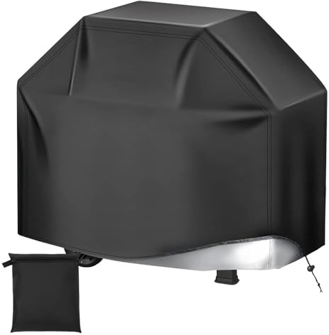 LINTRA Telo Copri Barbecue Esterno, 80 x 66 x 100 cm Copertura Barbecue Telo, Resistente Alle Intemperie Copribarbecue da Esterno Impermeabile, Nero, con Borse Nera, per Esterno, Balconi e Patio