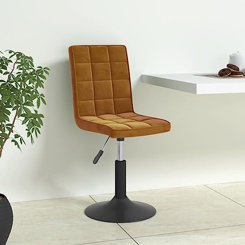 Holamys Esszimmerstühle 6 STK. Drehbar, Braun Samt, Höhenverstellbar, Modern Design Küchenstuhl, Robuste Stahlbasis, Komfortable Essgruppe