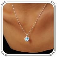 Meteorstarry Silberkette Damen 925 mit Herzanhänger,Personalisierte Kette Halsreif Silber Anhänger in Blau,Wasserfester Herz Halsketten Boho Silberschmuck Jewelry Geschenk für Frauen Freundin