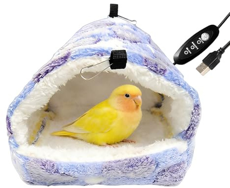 Genérico Bird Hammock | Pet Sleeping Cabin with USB Heating Soft and Plush - Cage Warmer | for Macaws Parakeets Cockatiels Finches Lovebirds Breeding and Sleeping
