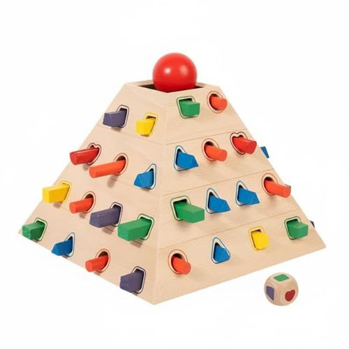 CAQYPVH Frühförderungs Steckpyramide Farberkennung Formenlehresteckspiel Kognitive Entwicklung Geometrisches Steckspiel für Vorschulkinder