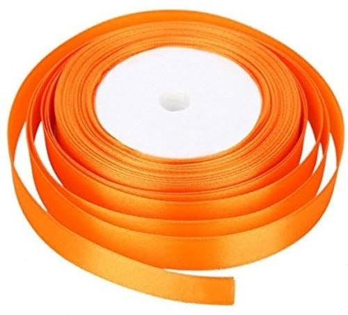 25 Yards / 23 Meters of Satin Ribbon 10mm - (Orange) for Gifts Wrap Sew Party, Decorations Events Dress Wedding Christmas Crafts, Bows Car, Floral Balloons DIY, Bouquets, Cake