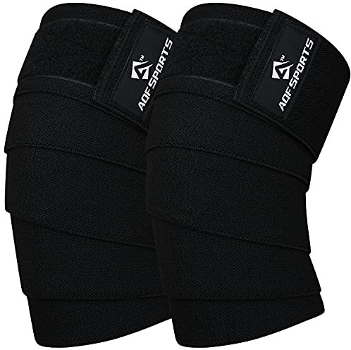 AQF Kniebandage, Kraftraining Kniebandage Männer Damen - IPL USPA Genehmigt Fitness Knieschützer, Elastische Kniebandagen Fur Bodybuilding, Sport & Training