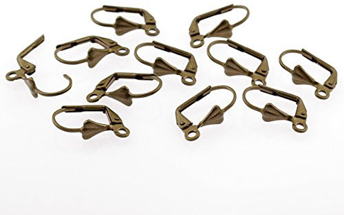 10 Brisuren in Vintage Bronze Klappohrring