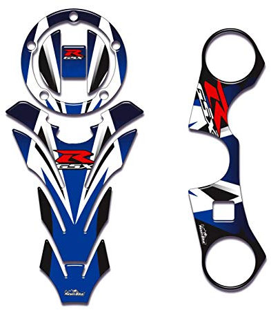 Resin Bike Autocollants moto compatibles avec Suzuki Gsxr 600 & 750 2006-2015. Garde de réservoir, casquette de carburant et fourche de plaques Steering from Bumps and Graffi. Stickers Kit 3D Résine