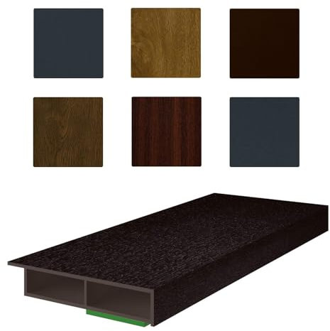 NOBILY Fenster/PVC Deckleiste Flachleiste Fensterleiste 40mm Breite x 7mm Höhe mit Überstand für Wandabschluss inkl. Schaumklebeband farbig - Länge 1950mm - Farbe Schokobraun