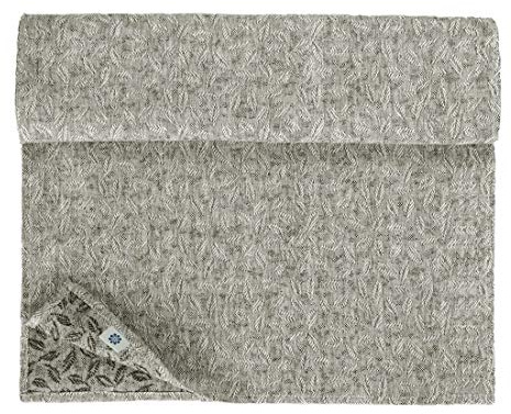 Linen & Cotton Deluxe Jacquard Damast Tischläufer Stoff Tischband Tischdeko Isla - 100% Leinen, Schwarz Weiß Weiss (45 x 180 cm) Läufer Tisch Decken für Home Haus Dekoration Esszimmer Küche Kaffee