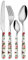 NEVA | BISTROT Roses Collection Set 24 Posate, Set Posate in Acciaio Inox, Lavaggio in Lavastoviglie, Decorazione Indelebile, Macro Rose