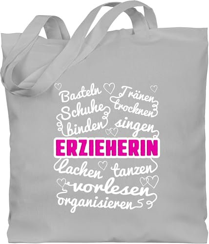 Baumwolltasche - Beruf und Job Geschenke - Erzieherin Aufgaben - Unisize - Hellgrau - geschenk kindergärtnerin kollegen arbeit beutel weihnachten erzieherinnen baumwolle für kindergärtnerinnen