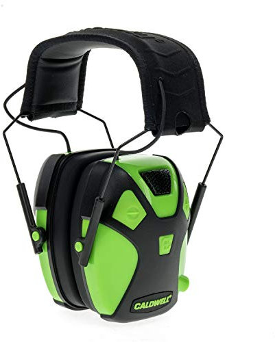 Caldwell E-MAX Pro Electronic Hearing Protection 23-24 NRR - Adjustable Lo Pro Earmuffs for Shooting, Hunting and Range,Neon Green