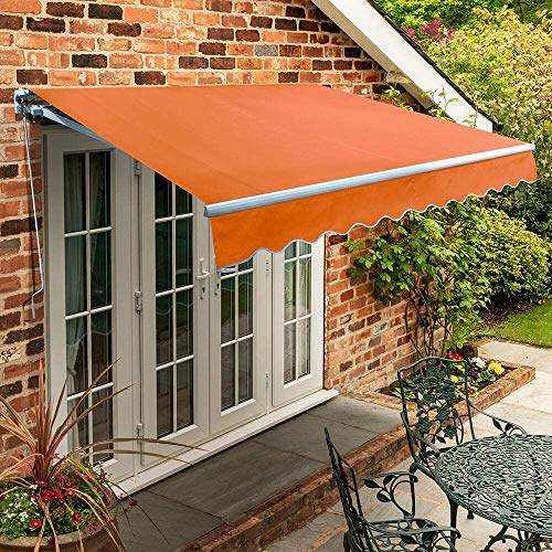 Primrose 5.0m x 3.0m Manual Awning Standard Cassette DIY Patio Awning Gazebo Canopy (16ft 5) Complete with Fittings and Winder Handle (Terracotta)