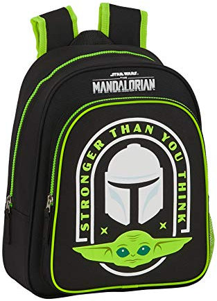 Safta The Mandalorian Daypack für Kinder, Uni, 1 Stück, Schwarz/neon-grün, Talla única, Tagesrucksa