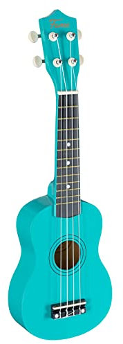 Fame UKE-S BW Sopran Ukulele, Sea Foam Green, inkl. Bag, Lindenholz-Korpus, 12-Bündiges Composite-Griffbrett, Nickel-Finish Stimmmechaniken