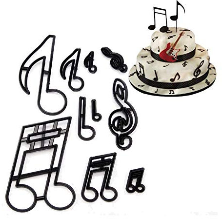 Xfaiz Emporte-pièce Musical Notes - Lot de 10 Pièces pour Gâteaux de Mariage/Famille/Anniversaire/Mariée/Fiançailles