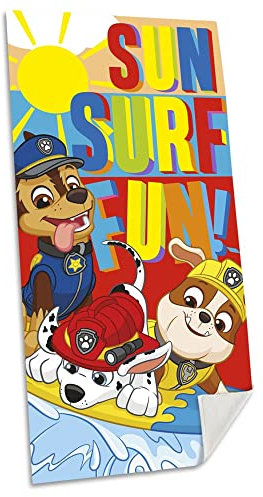 Ryfi aus Baumwolle, Paw Patrol, 140 x 70 cm, Sun Surf Fun, KD-PW19733, Bunt, One Size