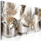murando - Leinwand Bilder Abstrakt 120x40 cm Vlies Leinwandbild 1 tlg Kunstdruck modern Wandbilder XXL Wanddekoration Wandbild Wand Bild Panoramabild - Pusteblume Blumen Ornament Diamant gold beige