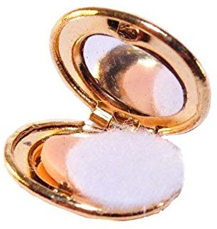 Melody Jane Puppenhäuser Puppenhaus Gold Makeup Kompakt Miniatur Schlafzimmer Schminktisch Zubehör 1:12