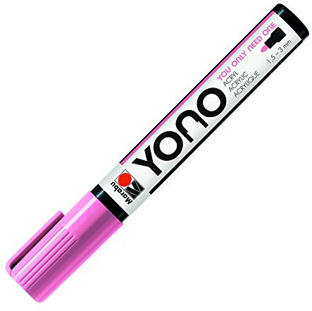 Marabu 12400103033 - YONO Marker, Rosa 033, vielseitiger Acrylstift mit japanischer Rundspitze 1,5 - 3 mm, wasserbasiert, lichtecht und wasserfest, für nahezu alle Untergründe