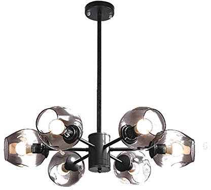 SCWZZWSY Industrie Sputnik Kronleuchter , E27 Rustikaler Vintage -Kronleuchter -LED -Glasball Decken Deckenleuchte Mitte des Jahrhunderts während des Lichts Home Kronemiten Verstellbare Höhe für das