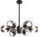 SCWZZWSY Industrie Sputnik Kronleuchter ， E27 Rustikaler Vintage -Kronleuchter -LED -Glasball Decken Deckenleuchte Mitte des Jahrhunderts während des Lichts Home Kronemiten Verstellbare Höhe für das