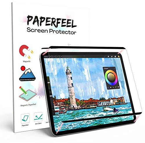 PAPERFEEL Magnetischer Schutzfolie für iPad Pro 11 Zoll 2022-2018, iPad Air 5th/4th 2022/2020 - Matte Papier Folie zum Schreiben Zeichnen-Abnehmbar/Anti-Blendung/Weniger Fingerabdruck